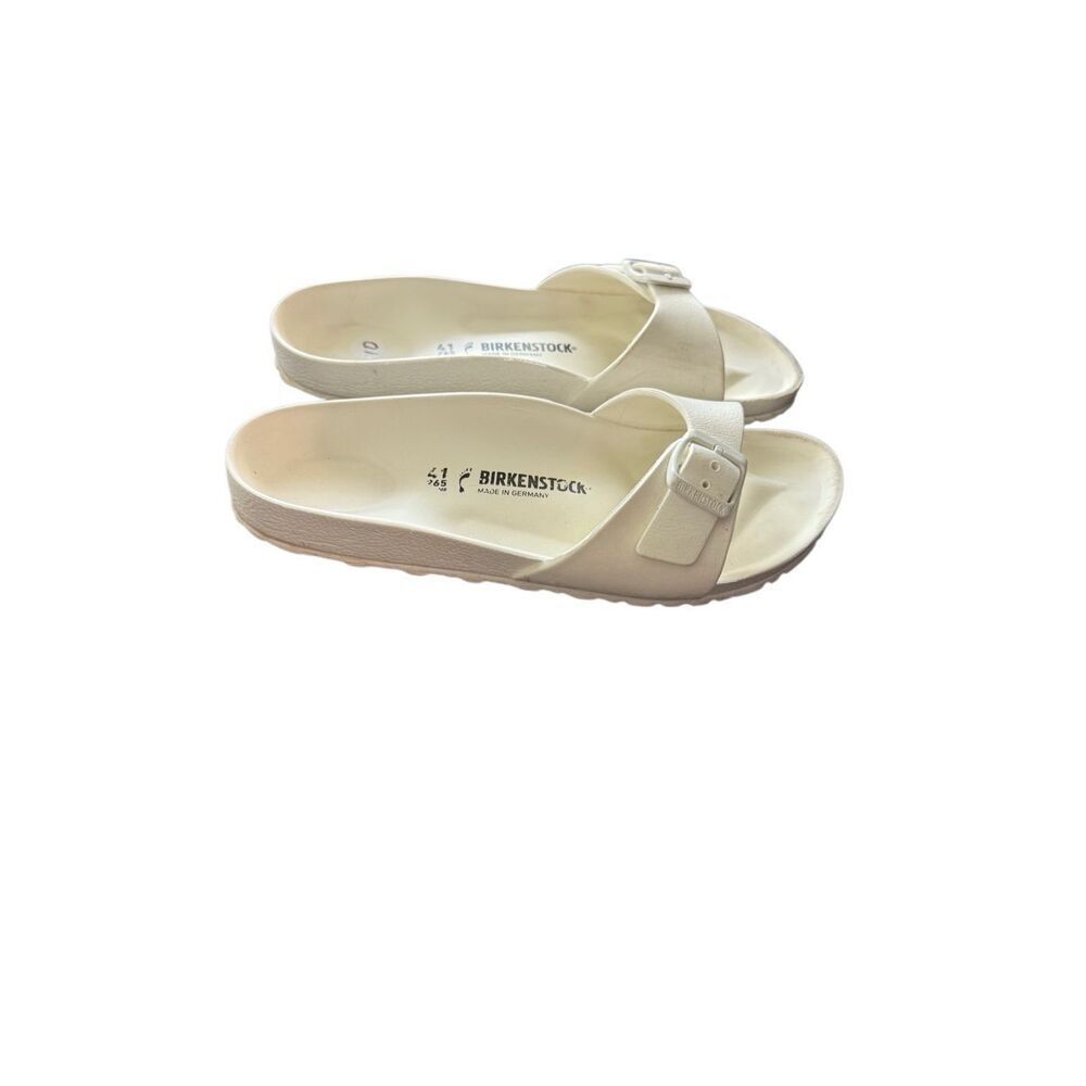 Birkenstock Womens White Madrid Essentials EVA Slip On Slide Sandals Size 10